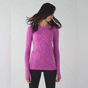 EUC Lululemon Rest Less Pullover Heathered Ultraviolet Purple Long Sleeve Sz 10